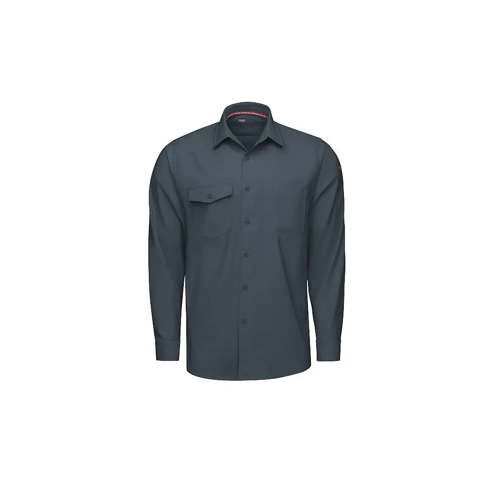 Men&#8216;s Cooling Long Sleeve Work Shirt-Red Kap