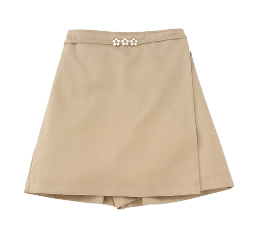 AUW Girls Metal &#34;Flower&#34; Buckle Skort-All Uniform Wear