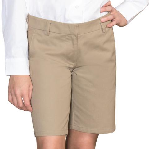 AUW UNIVERSAL Girl&#8216;s &#34;Adjustable Waist&#34; Flat Front Shorts-All Uniform Wear