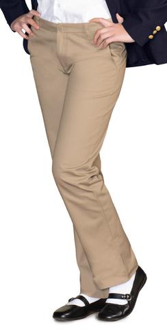 AUW UNIVERSAL Girl&#8216;s Flat Front Pants With Adjustable Waist-All Uniform Wear