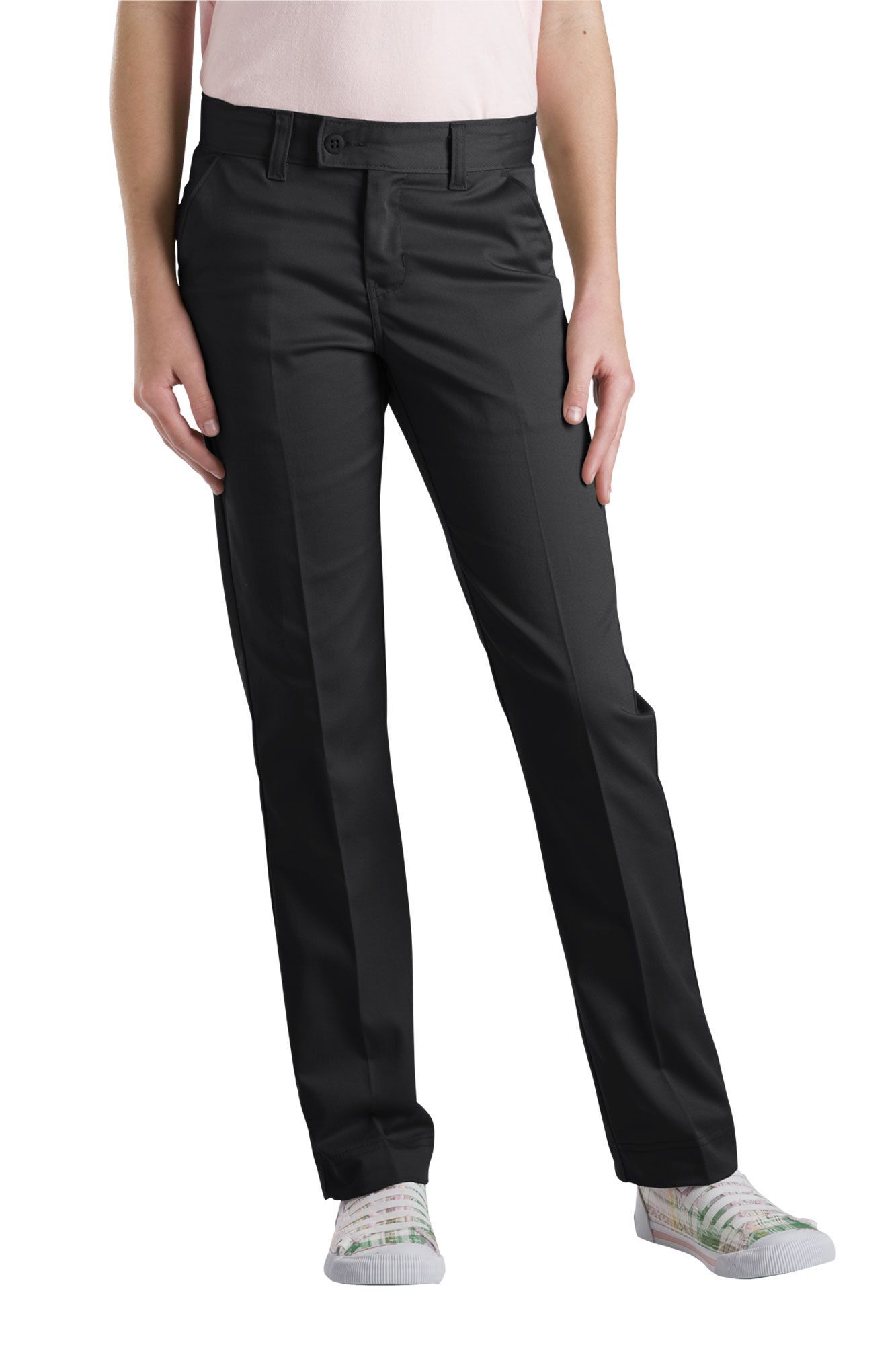 Girls Flex Waist Stretch Slim Pants-All Uniform Wear