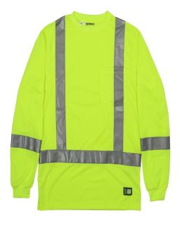 Mens Tall Hi&#45;Vis Class 3 Performance Long Sleeve T&#45;Shirt-Berne