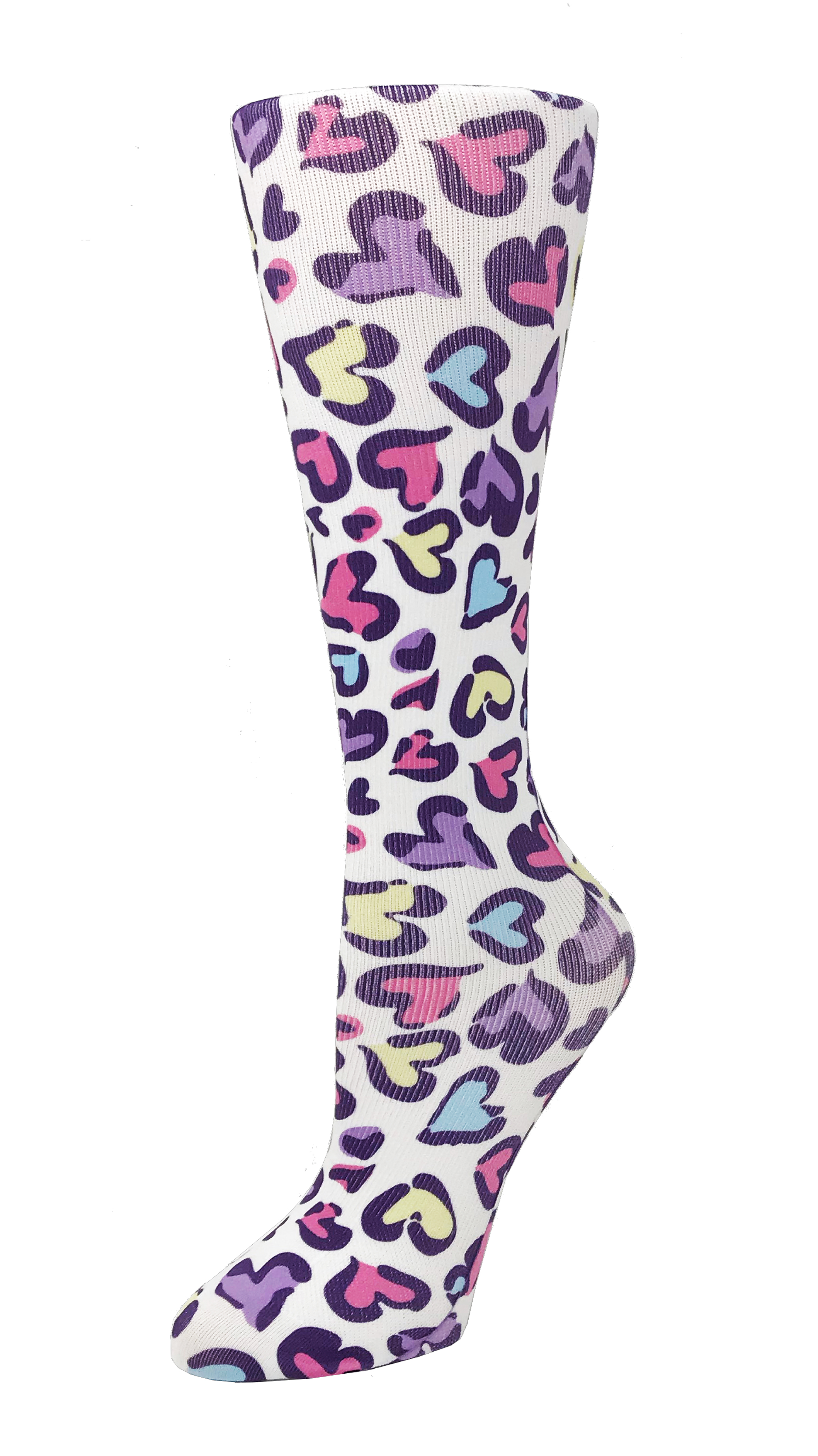 Leopard Pastel Hearts - Cutieful Compression Socks-Cutieful