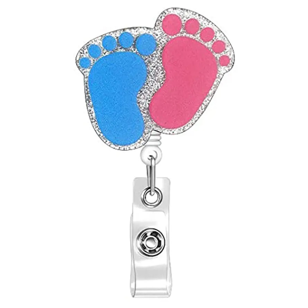 Baby Feet Sparkles - Cutieful Glitter Acrylic Badge Reel-Cutieful