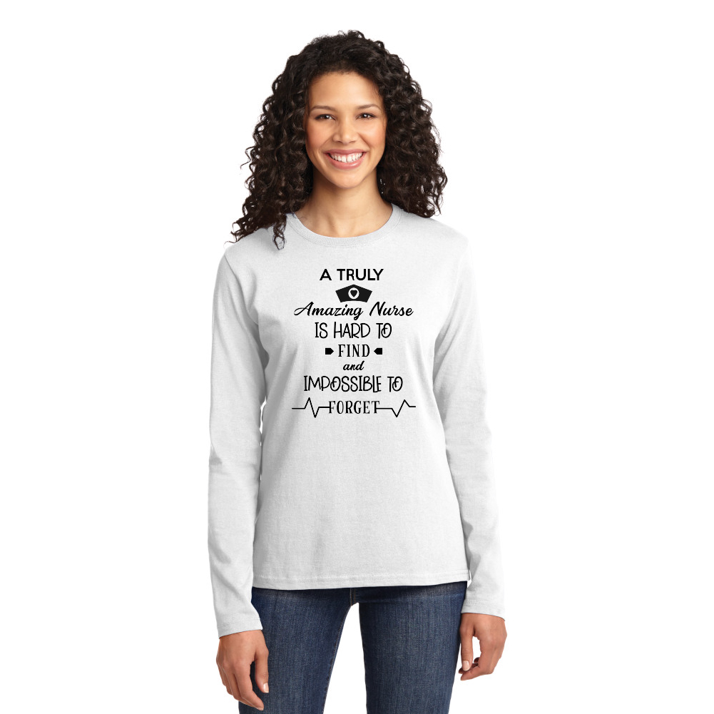 A Truly Amazing Nurse - Cotton Long Sleeve T-Shirt-Cutieful