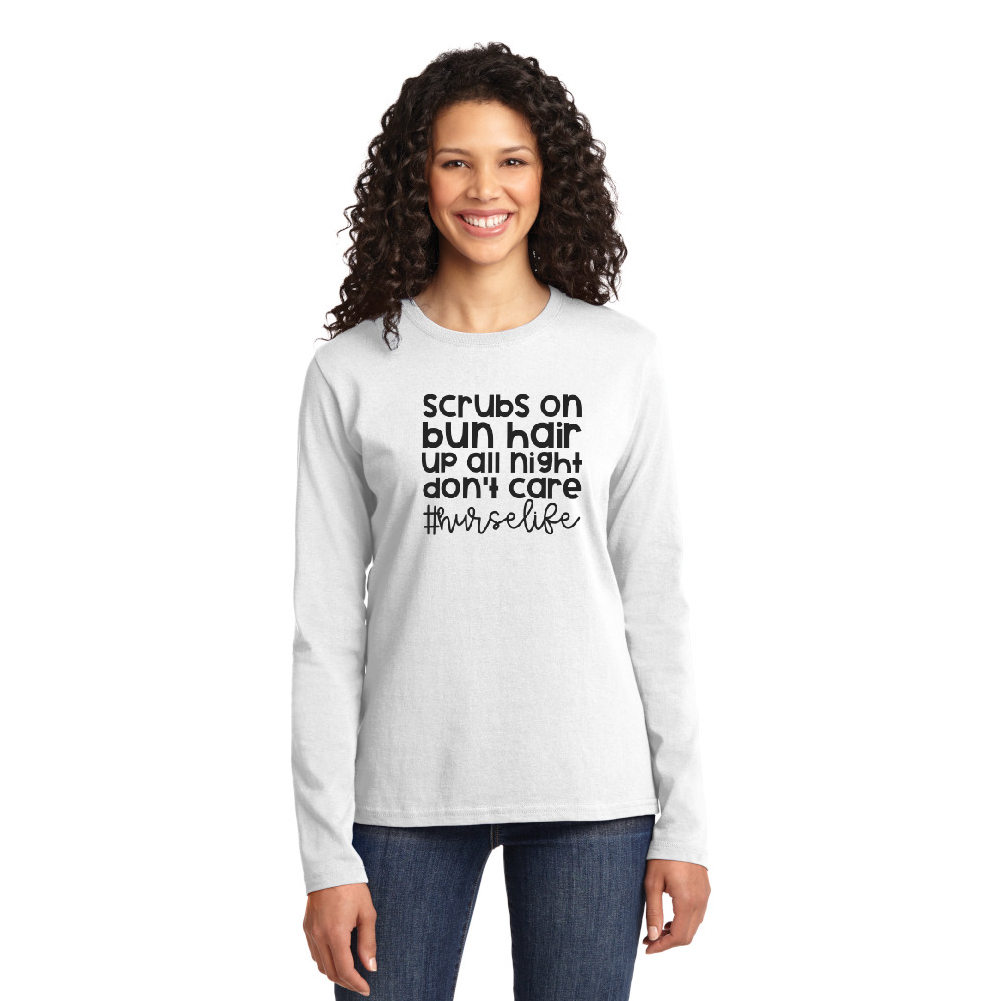 #nurselife - Cotton Long Sleeve T-Shirt-Cutieful