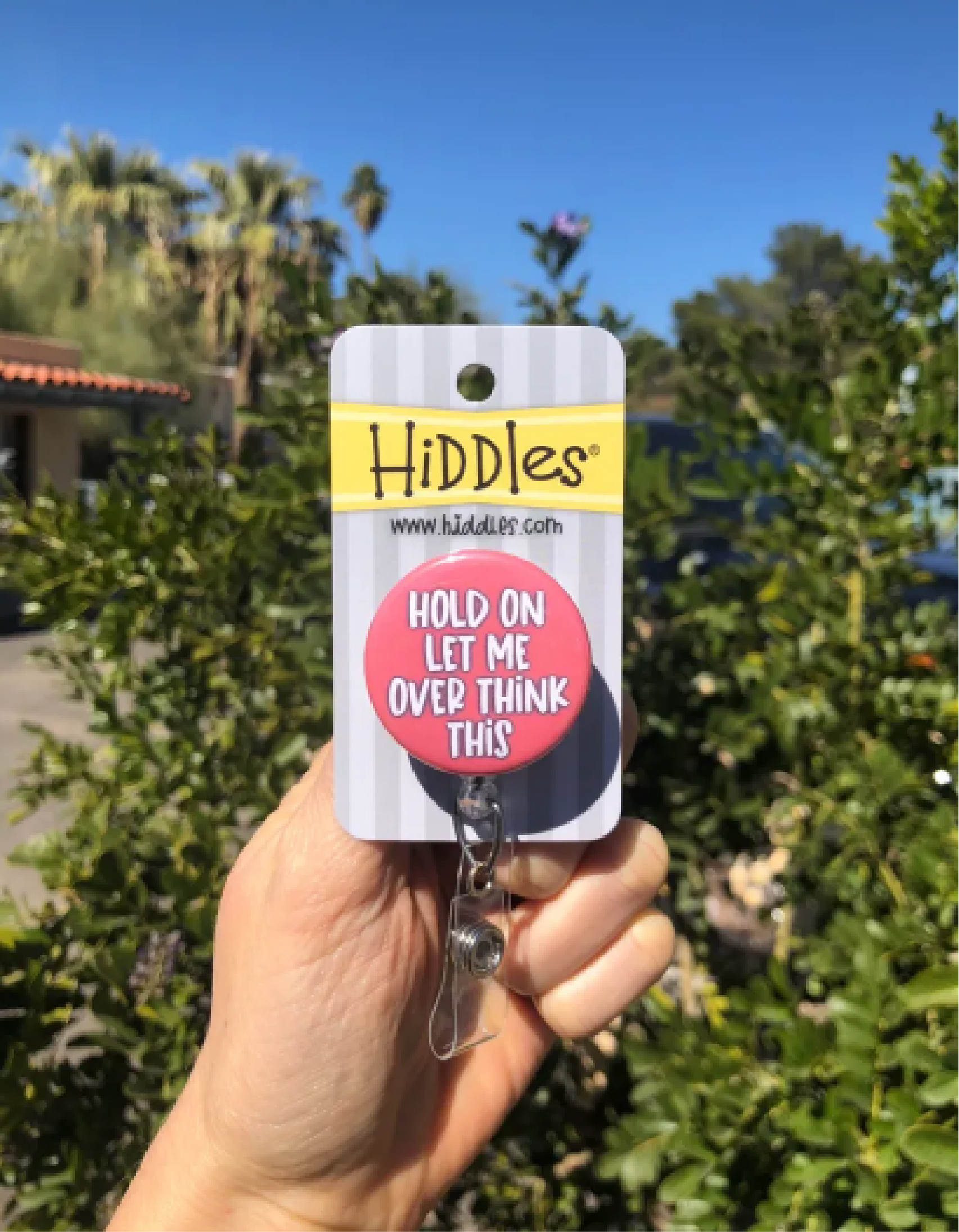 Hold On Let Me Over Think This - Hiddles Retractable Badge Reel-Hiddles