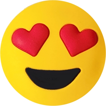 Heart Eyes Emoji - Smart Charms 3D Rubber Badge Reel-Smart Charms