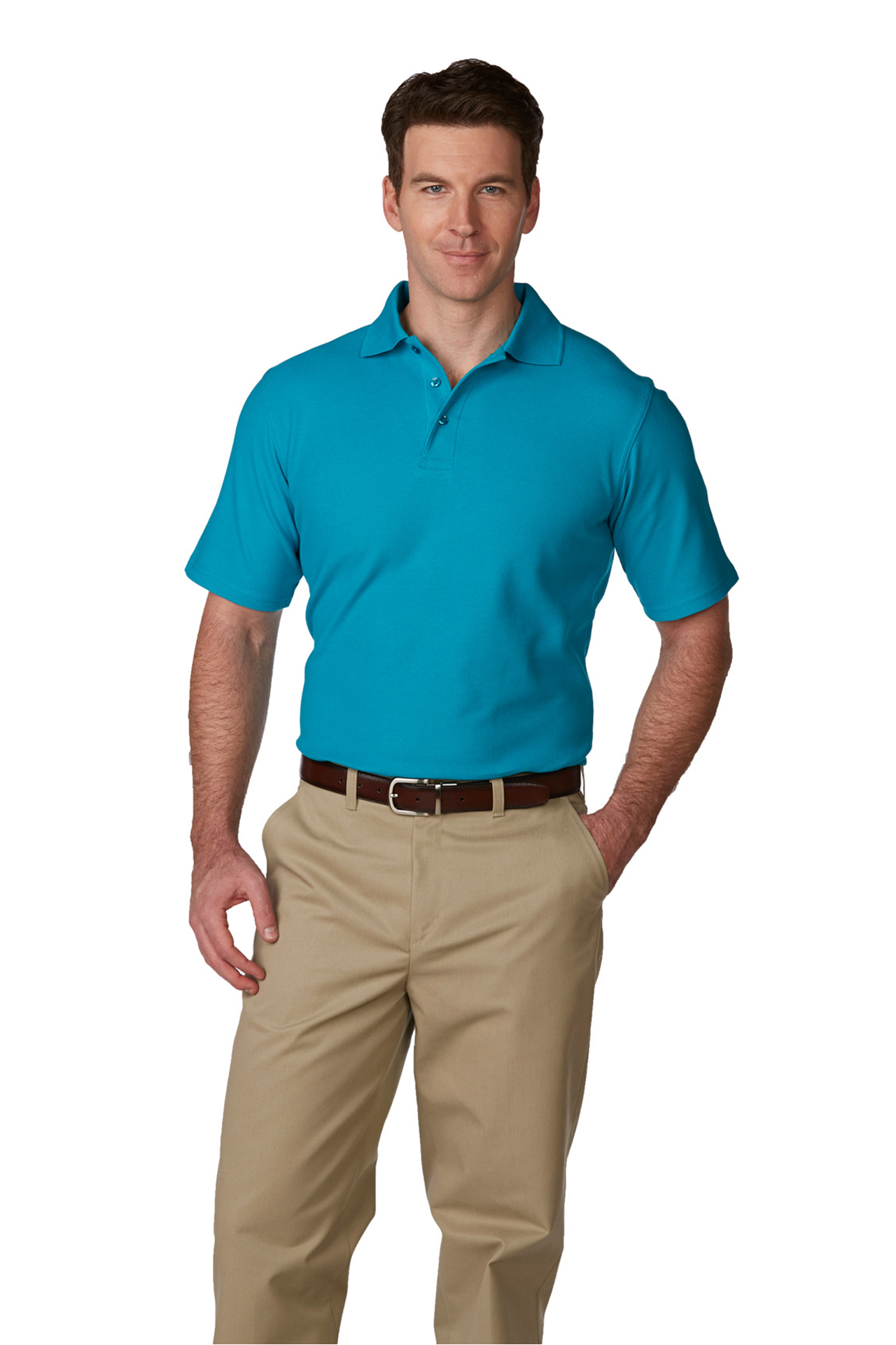 Buy Mens/Unisex Pique Polo Shirt, Short Sleeves, Hemmed - A