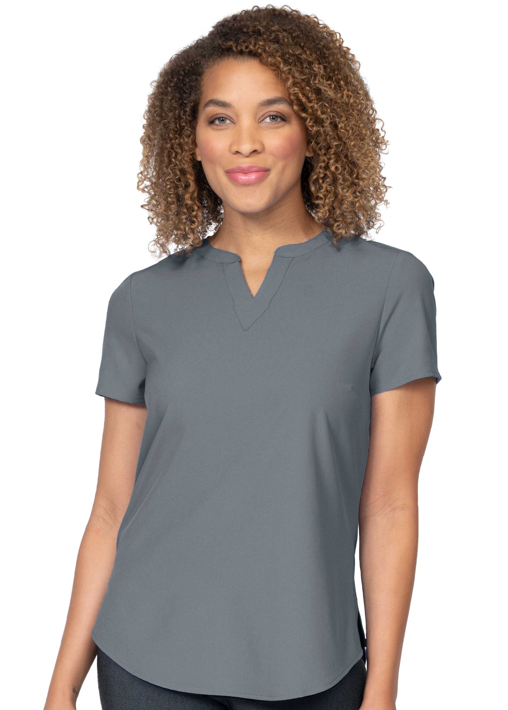 Notch Neck Stretch Blouse-Zavate