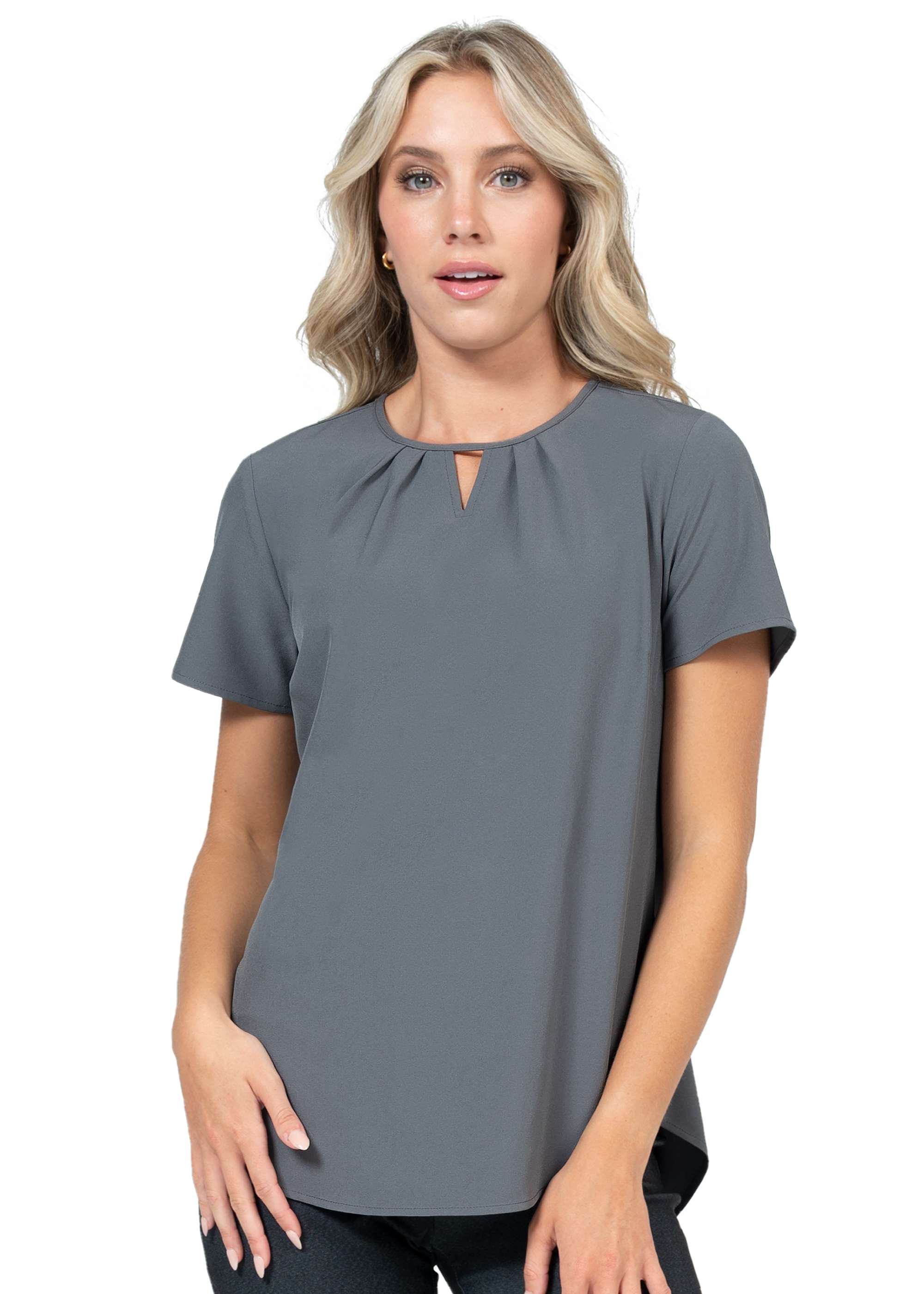 Key-Hole Stretch Blouse-Zavate