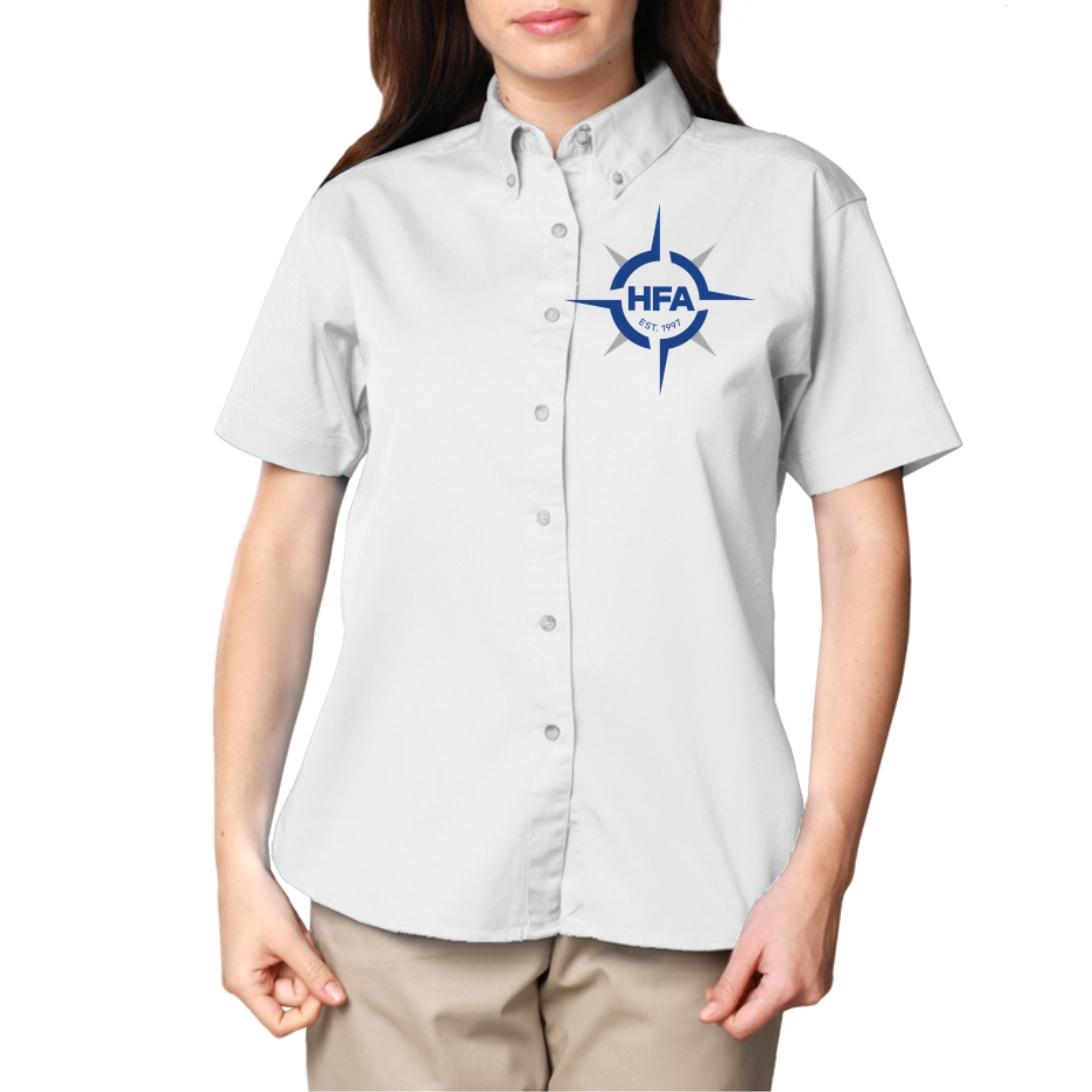 LADIES SHORT SLEEVE 100% COTTON TWILL FOR HFA-Blue Generation