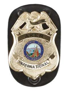 590 Badge Holder-Aker Leather