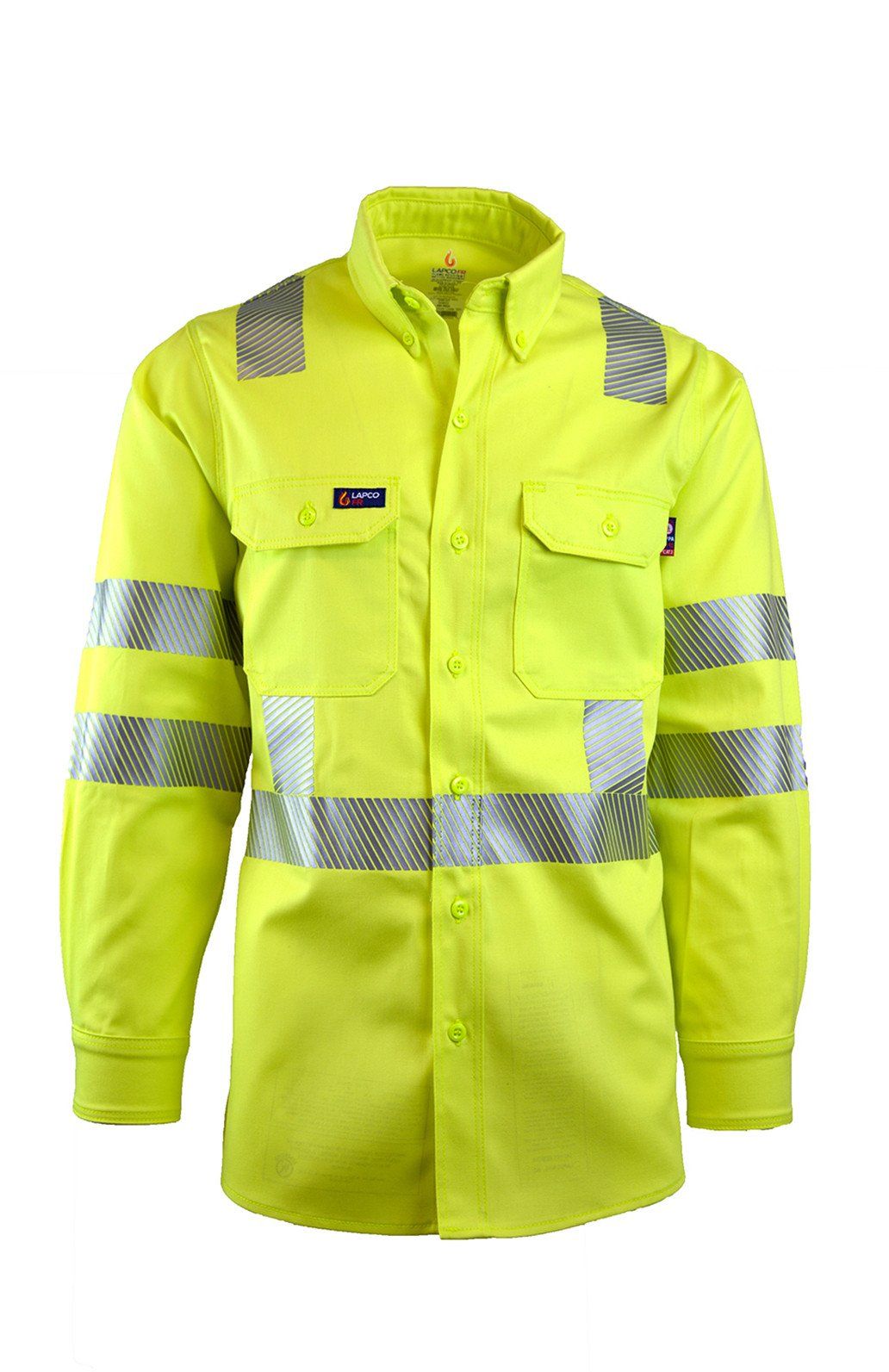 Men‘s FR Uniform Shirts | Hi-Viz Class 3 | 7OZ 100% Cotton-Lapco
