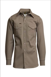 Heavy-Duty Welding Shirts | Non-FR | Khaki 10oz. 100% Cotton-LAPCO FR