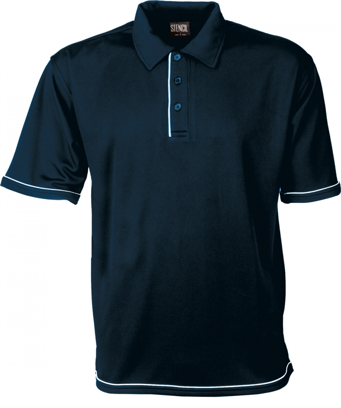 Stencil Cool Dry SS 1010B Mens SS Polos-Stencil 