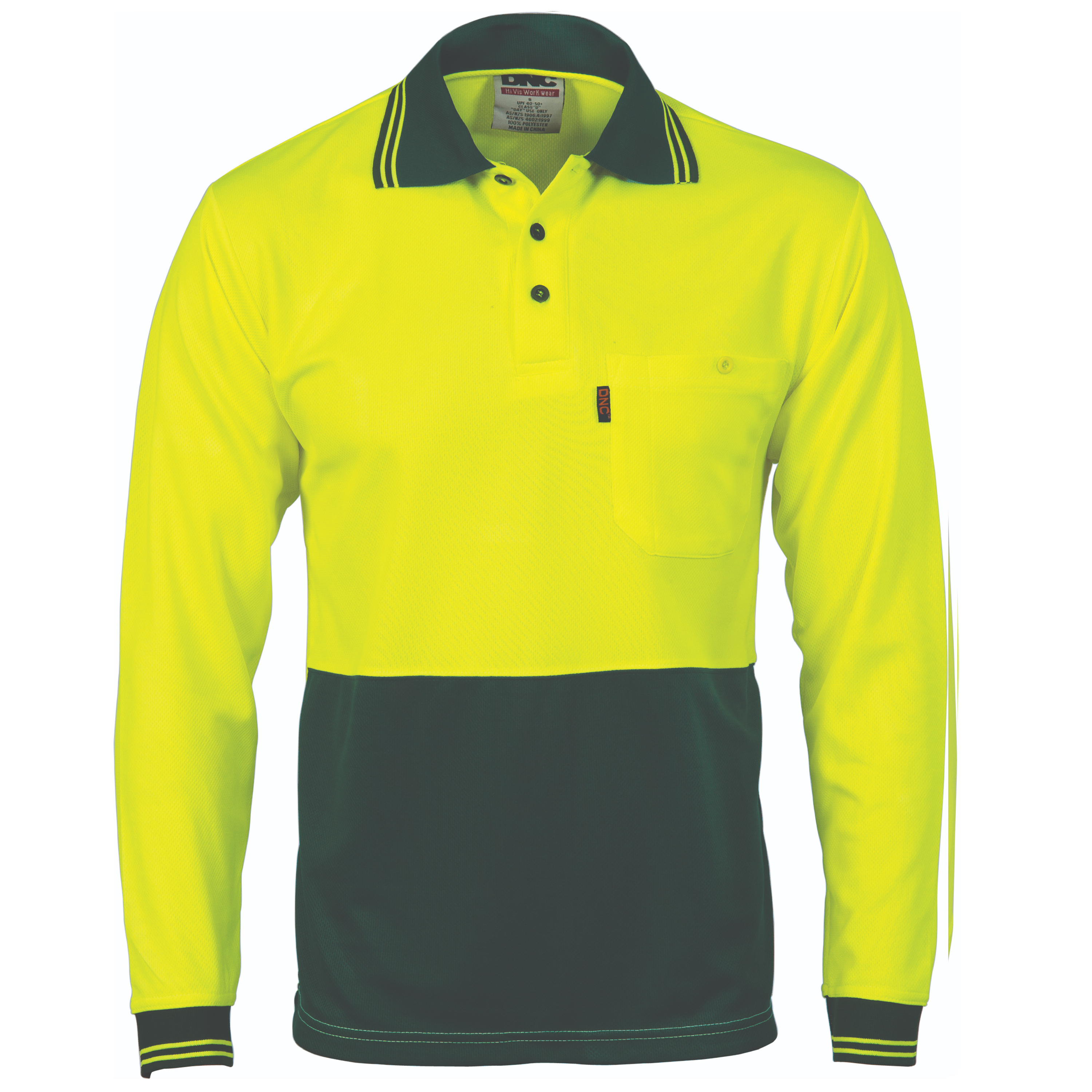 DNC HiVis Two Tone Cool Breathe Polo Shirt - Long Sleeve-DNC