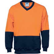 DNC Hi-Vis Two Tone Cotton Fleecy V-Neck Sweat Shirt-DNC