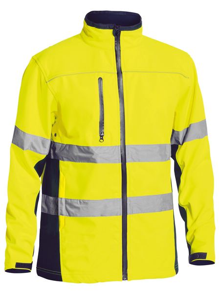 Bisley Taped Hi Vis Soft Shell Jacket-Bisley