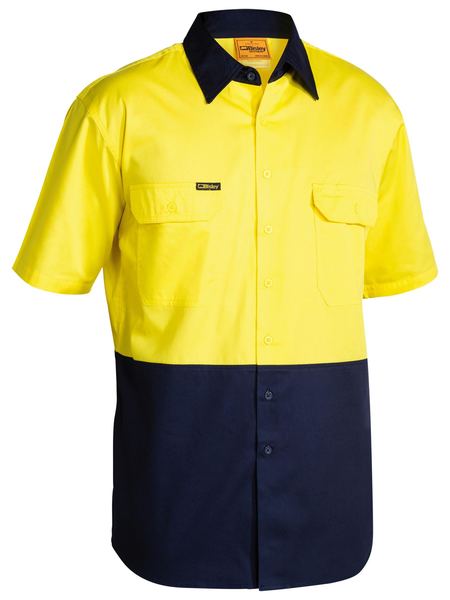 Bisley Hi Vis Cool Lightweight Drill Shirt-Bisley