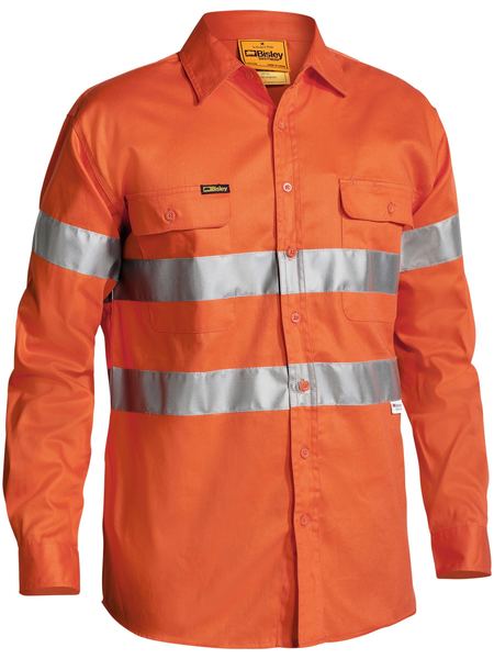 Bisley TAPED HI VIS DRILL SHIRT-Bisley