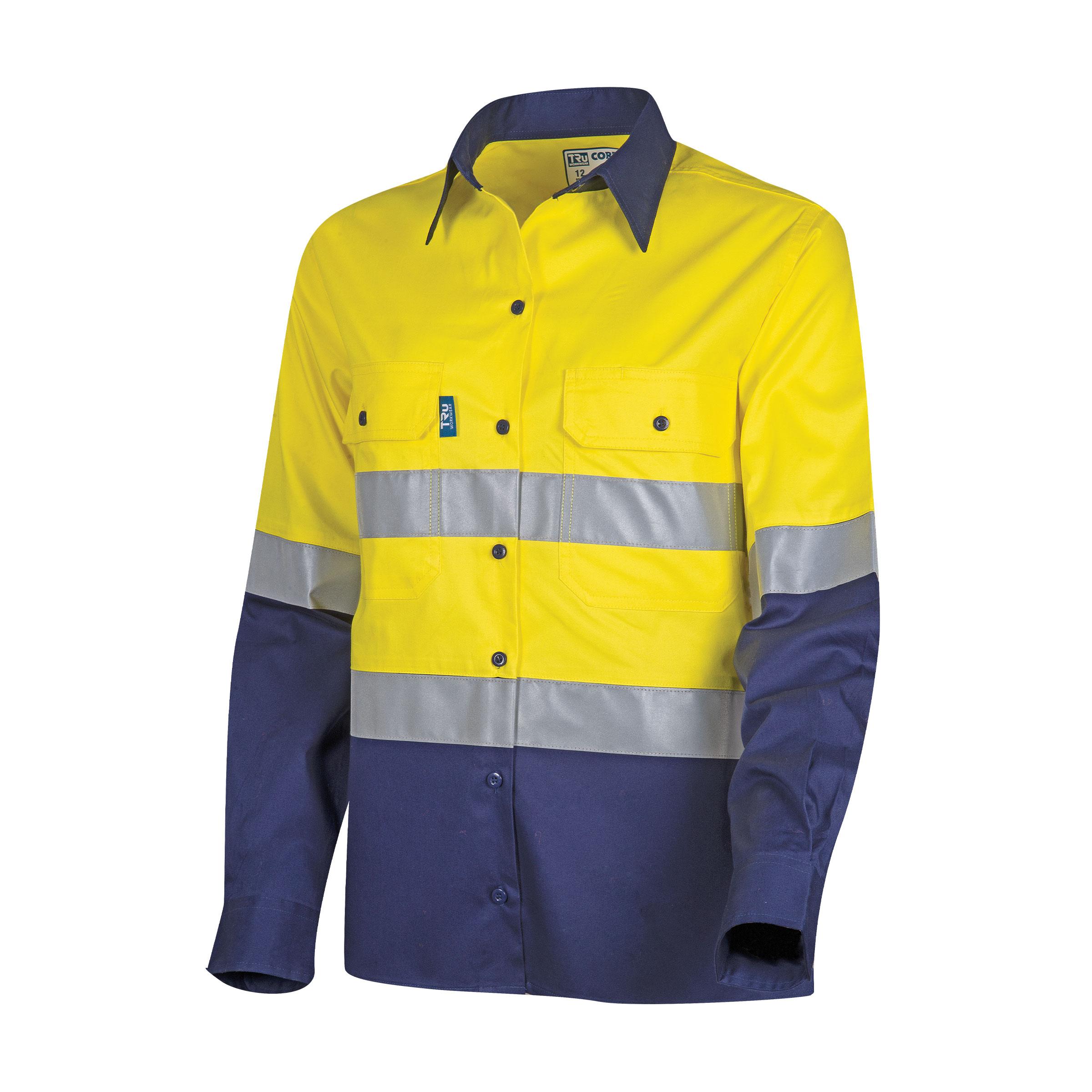 Tru Workwear Lightweight Womens Hi-Vis Shirt With Reflective Tape-Tru Workwear