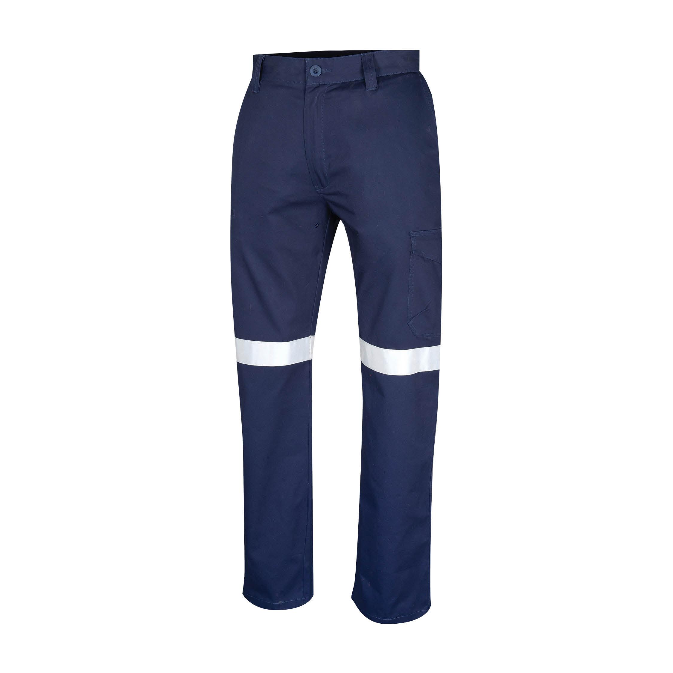 Tru Workwear Midweight Drill Trouser With Reflective Tape-Tru Workwear