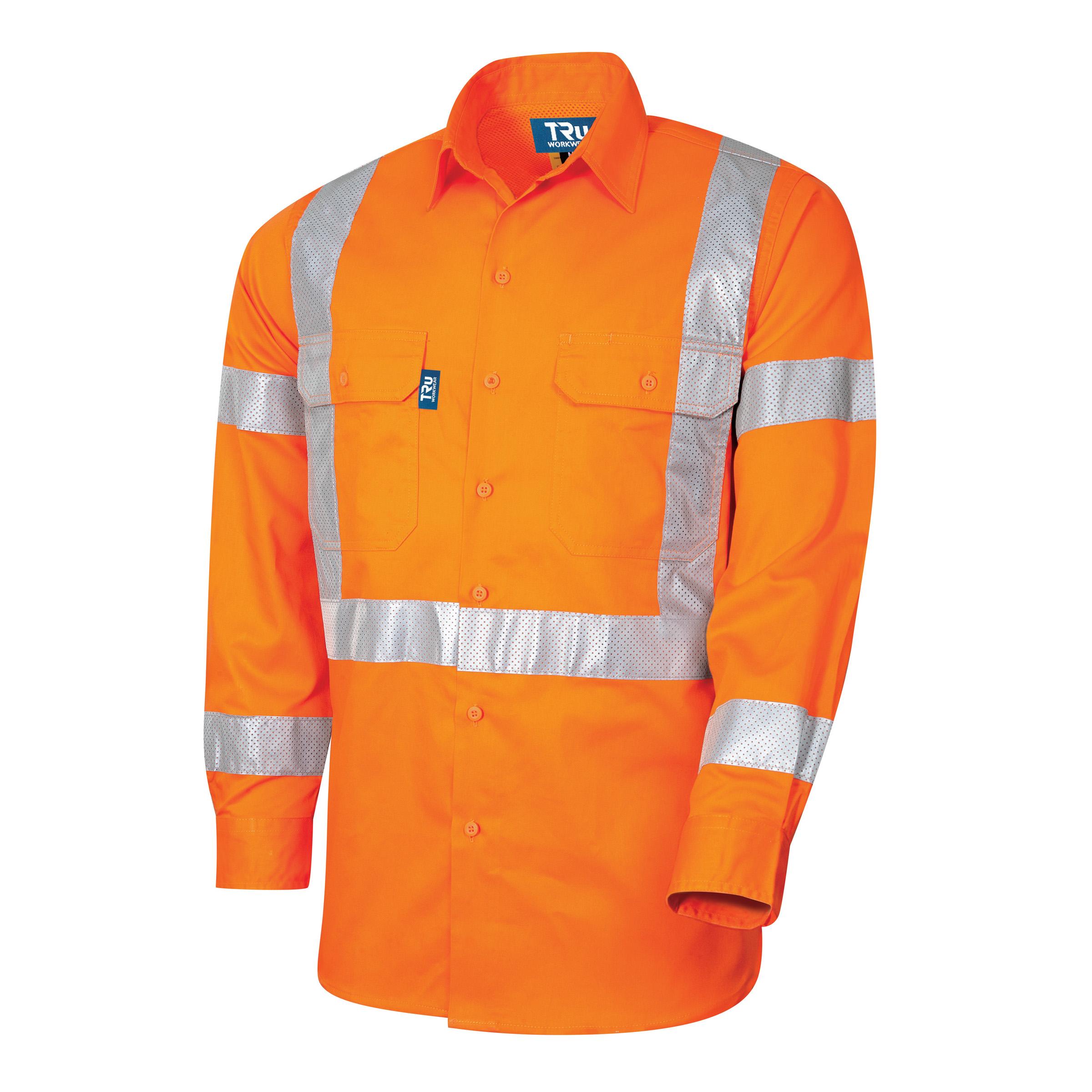 Tru Workwear Midweight Hi-Vis Cotton Drill Jacket With Reflective Tape-Tru Workwear