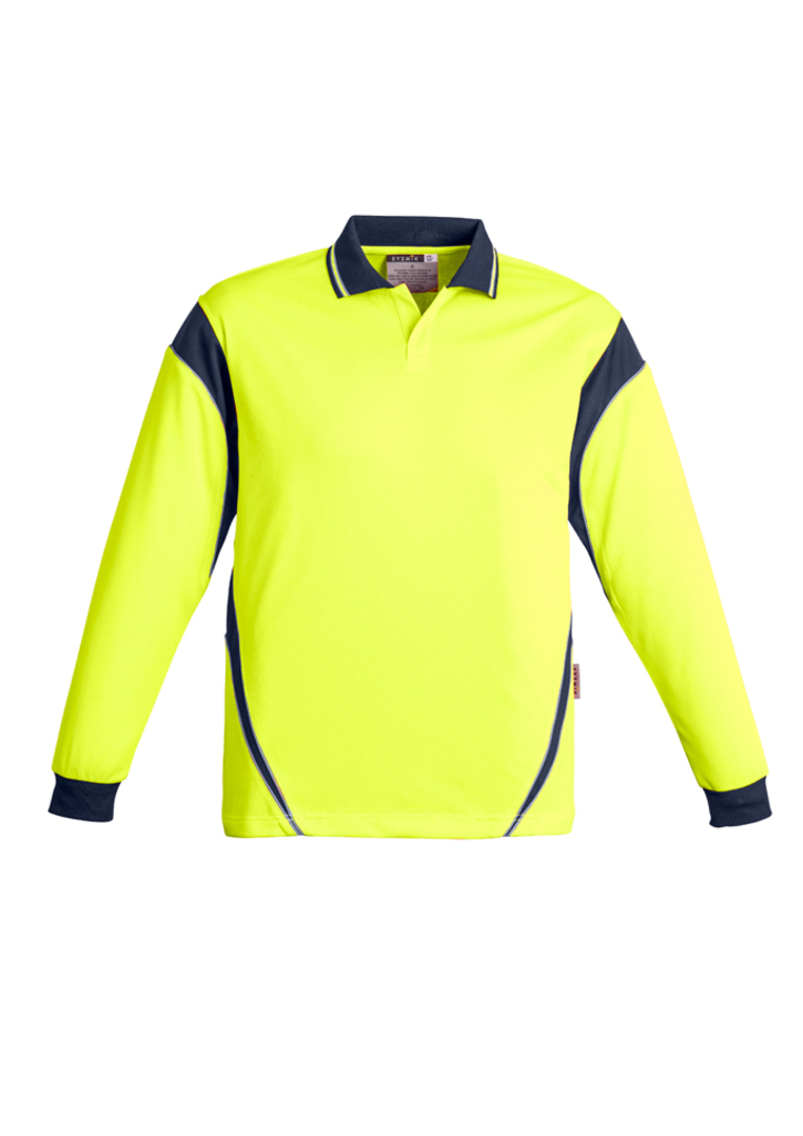 Syzmik Mens Hi Vis Aztec Long Sleeve Polo-Syzmik