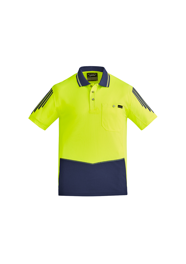 Syzmik Mens Hi Vis Flux Short Sleeve Polo-Syzmik