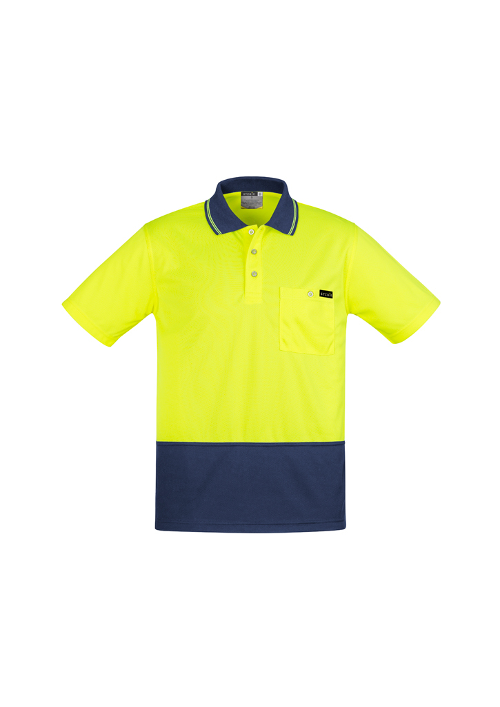 Syzmik Mens Hi Vis Comfort Back Short Sleeve Polo-Syzmik