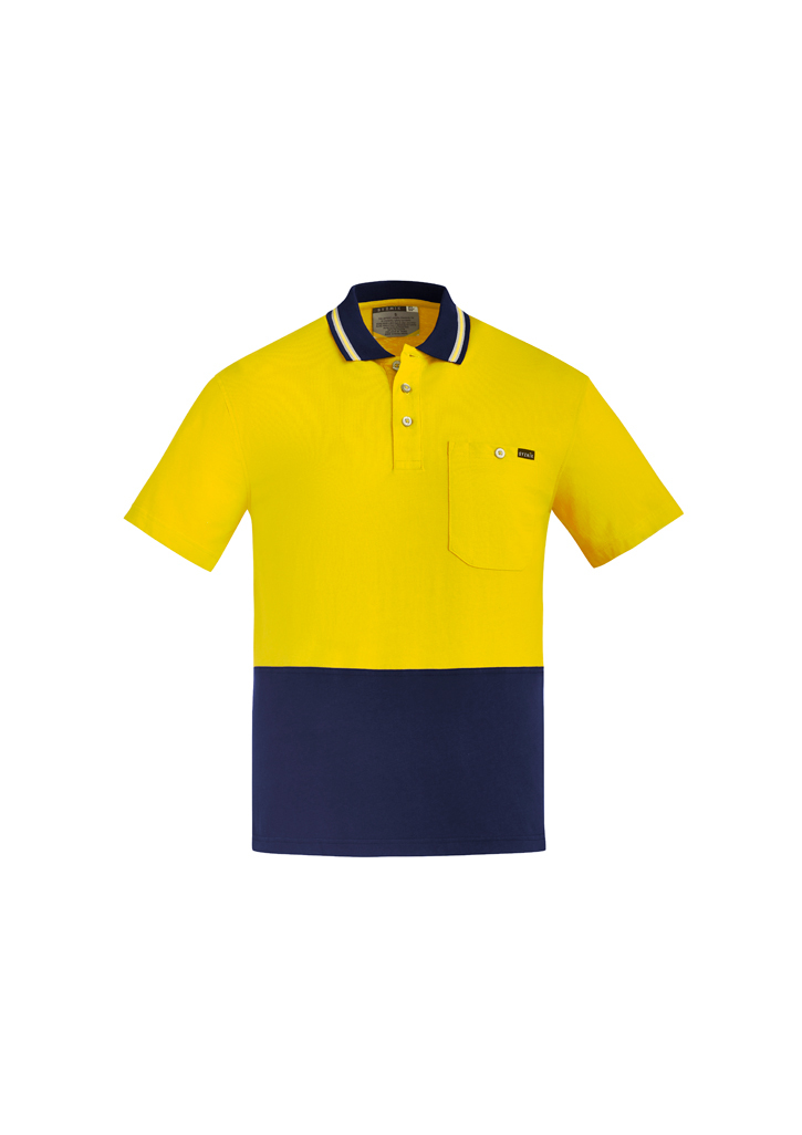 Syzmik Mens Hi Vis Cotton Short Sleeve Polo-Syzmik