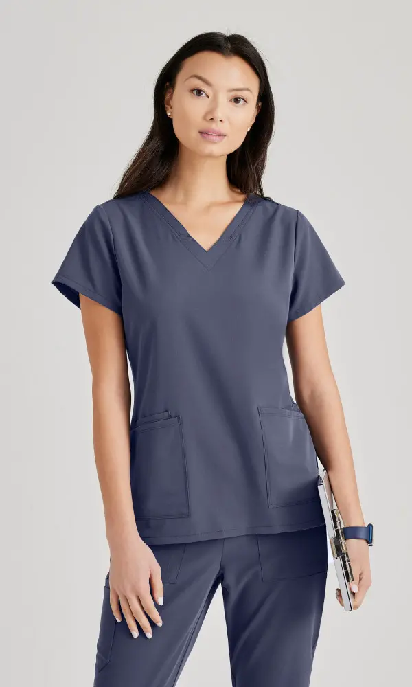 Barco Unify BUT167 Purpose Ladies 4 Pocket Breathable Medical Scrub Top-Barco Unify