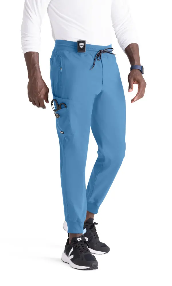 Greys Anatomy GRSP550 Men&#8216;s Spandex Stretch Murphy Jogger Medical Uniform Pants with Zipper Fly-Greys Anatomy Spandex Stretch