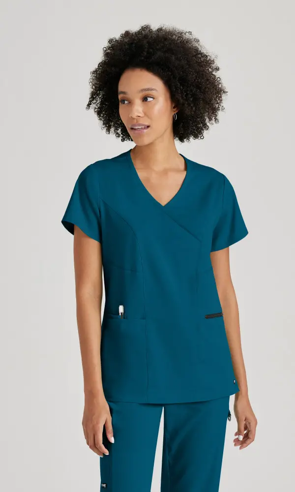 Greys Anatomy GRST001 Spandex Stretch Kim Hospital Uniform Top-Greys Anatomy Spandex Stretch