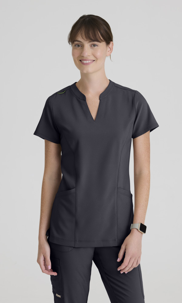 ‘Grey‘s Anatomy Evolve GSST298 NEW Sky 2 Pocket Women‘s Sustainable Scrub Top with Wrinkle Release-Greys Anatomy Evolve