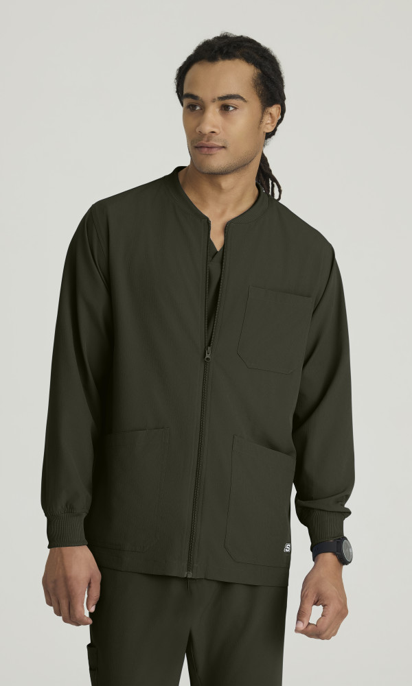 Skechers SK0408 Men‘s Structure 3 Pocket Zip Front Moisture Wicking Scrub Jacket-Skechers