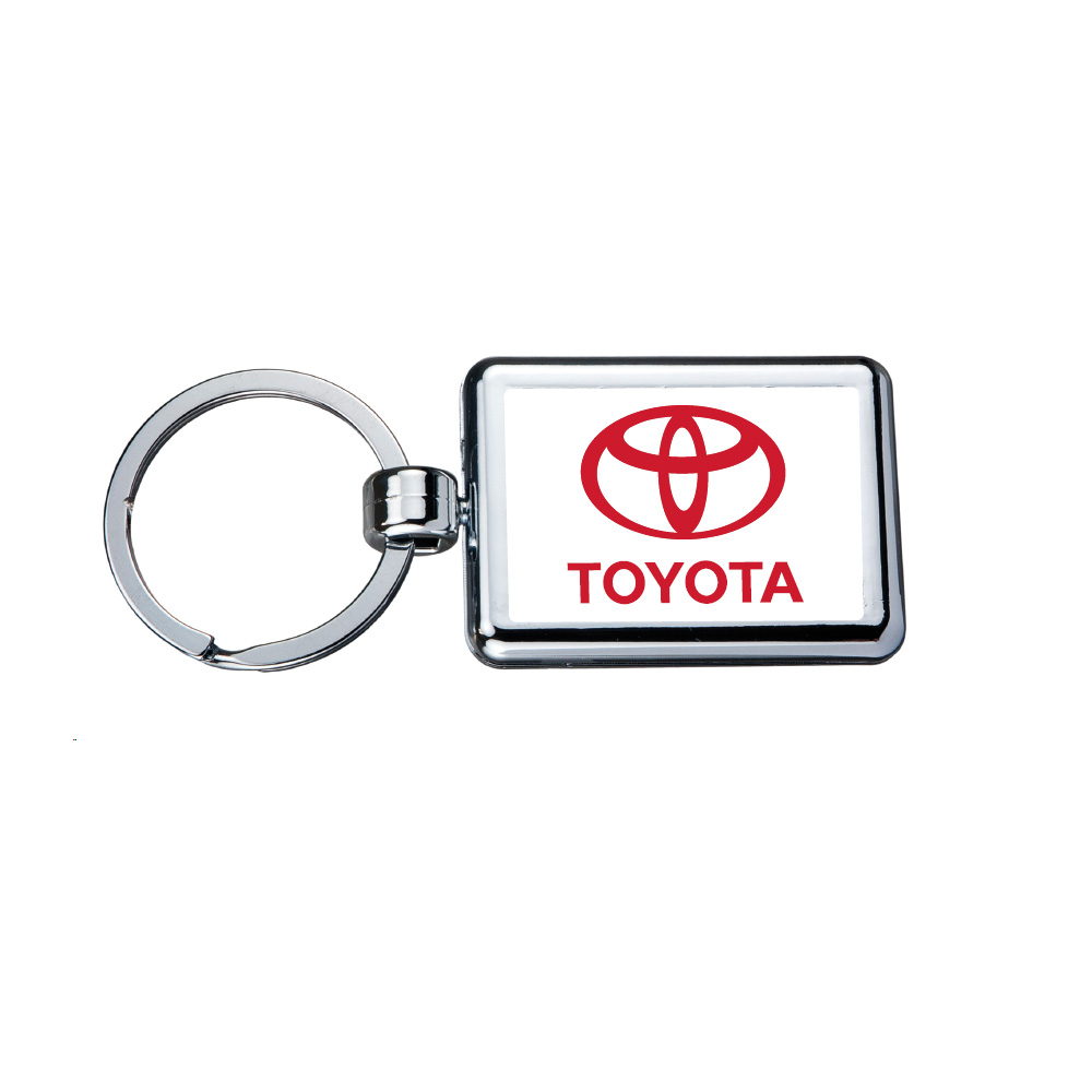 Rectangle Two Sided Chrome Plated Domed Keytag-ANC