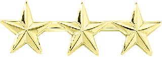 3 Stars 1/2&#34; - Smooth-Blackinton Insignia and Recognition