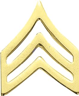 J-130 LG. Sergeant Chevrons-Smooth-Blackinton Insignia and Recognition