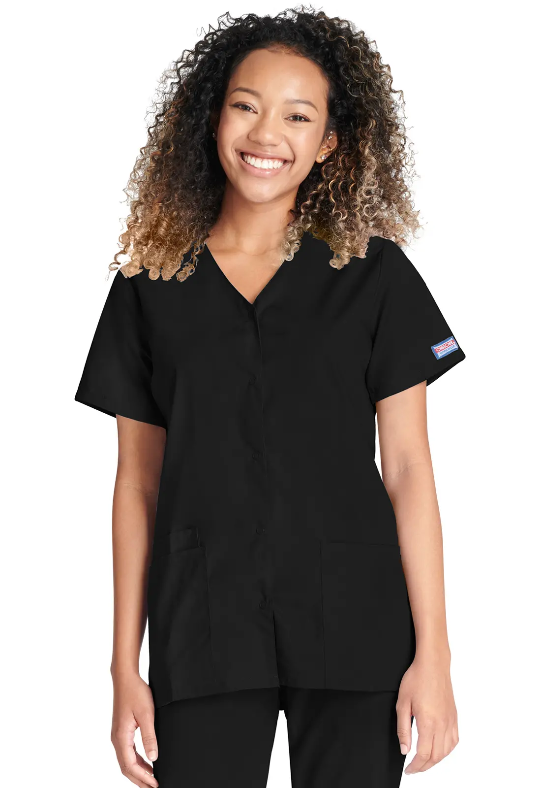 Cherokee Snap Front V-neck Scrub Top CH4770-Cherokee Originals