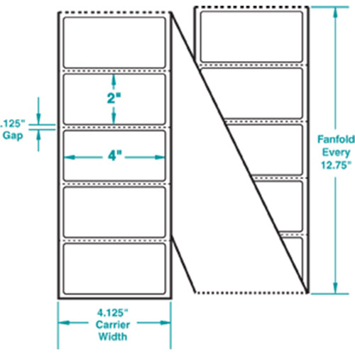 4x2 Blank Thermal Transfer Label - Fanfold-Freezer adhesive-Signature Media Group