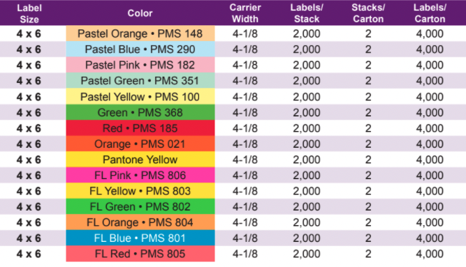 4 x 6 Thermal Transfer Choose Your Color - Fan Folded-Signature Media Group