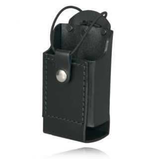 Black Basketweave Universal Leather Radio Holder-Boston Leather