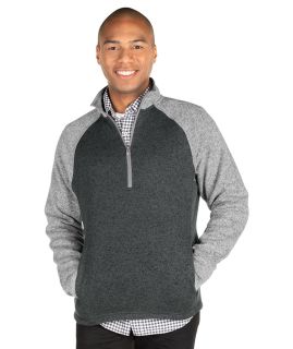 Mens Quarter Zip Color Blocked Heathered Fleece-Charles River Apparel