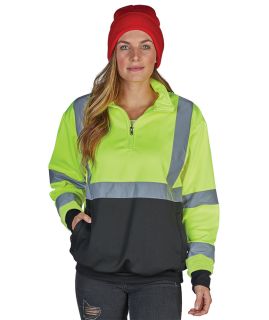 Quarter Zip Hi-Vis Sweatshirt-Charles River Apparel