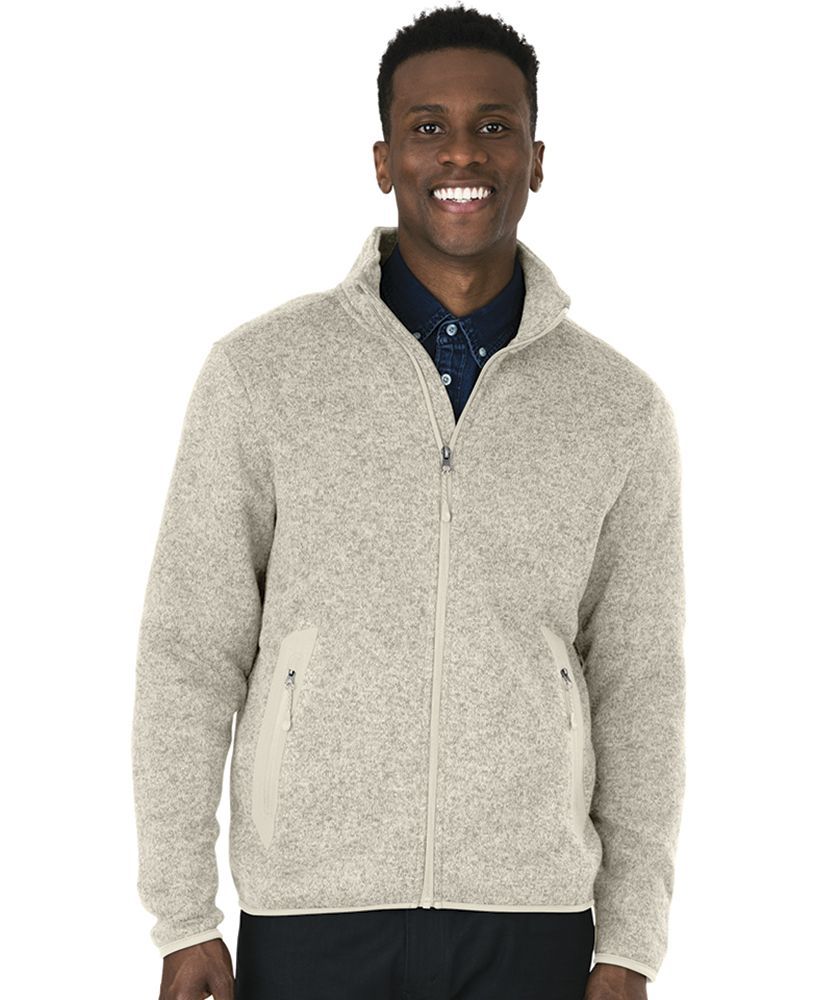 Mens Heathered Fleece Jacket-Charles River Apparel