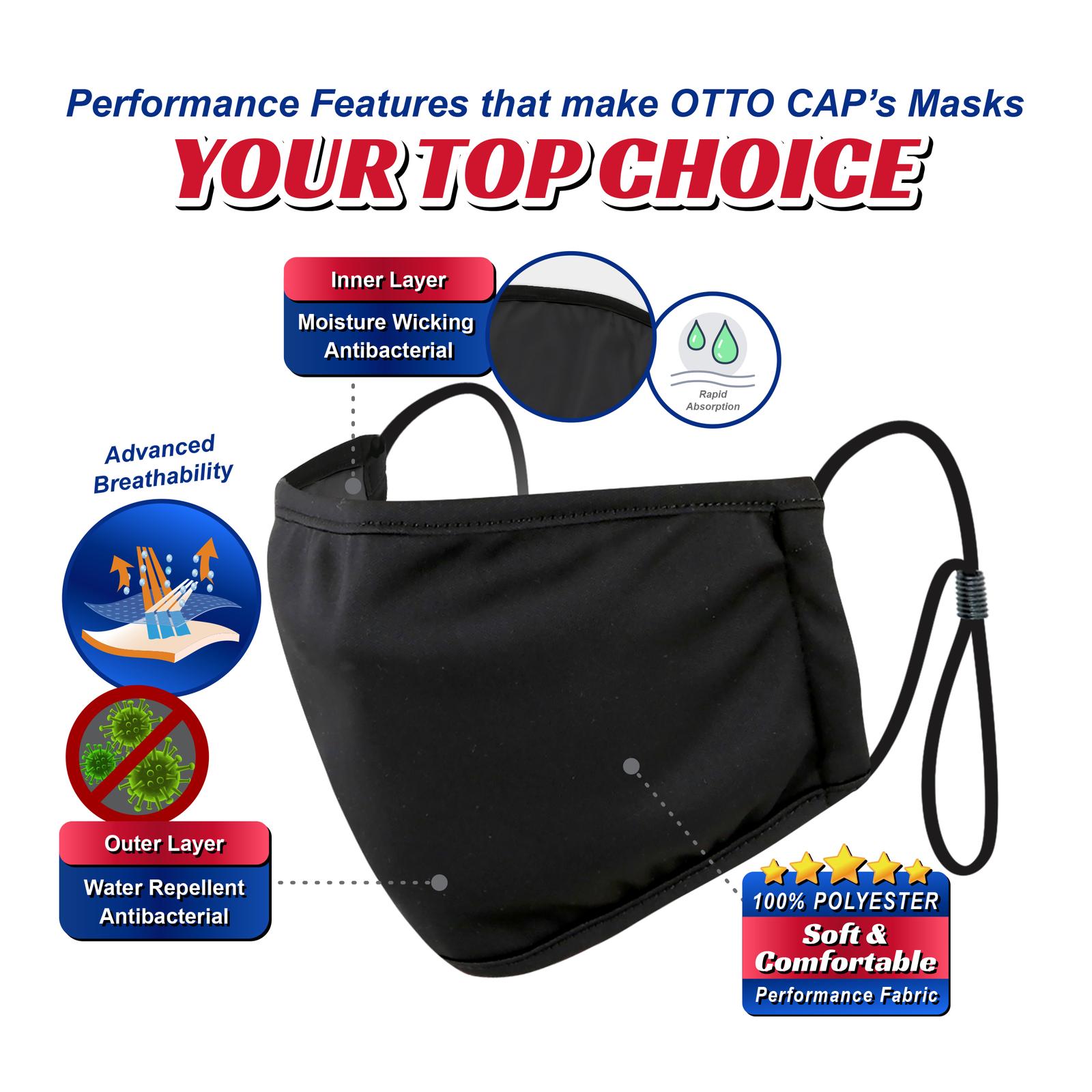 OTTO CAP Binding Edge Face Mask w/ Adjustable Straps-OTTO