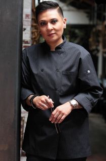 Carlisle Men‘s Executive Fine Stripe Chef Coat-CW