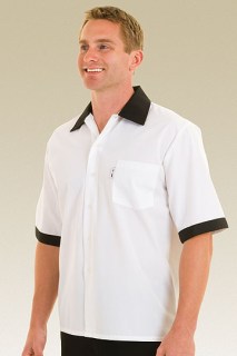 Black Contrasting Cook Shirt-Chef Works